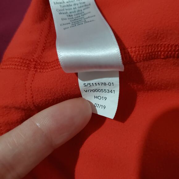Athleta Asym Colorblock Tights Women's XS Red 7/8 Plush SuperSonic Activewear - Picture 11 of 14